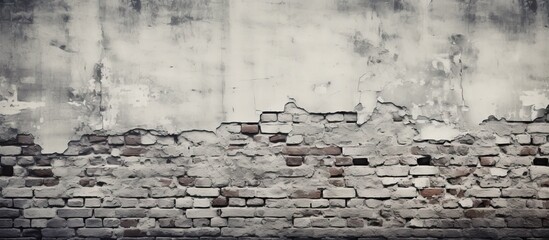 Abstract Expressionist Brick Wall Art with Painted White Streaks Background