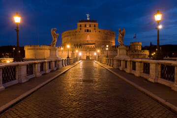 Italien; Rom, Castel Sant'Angelo; Engelsbrücke; Engelsburg;  Ponte Sant'Angelo;