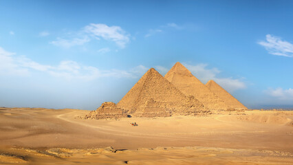 Fototapeta na wymiar A view of the great pyramids, Giza, Egypt. 
