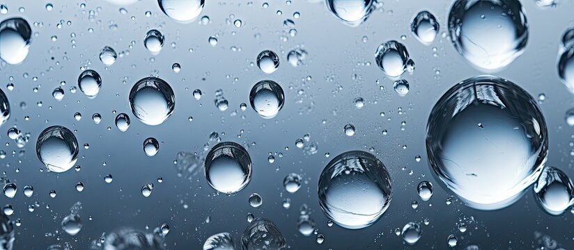 Glistening Water Droplets Adorn a Transparent Window in a Mesmerizing Display of Nature's Beauty