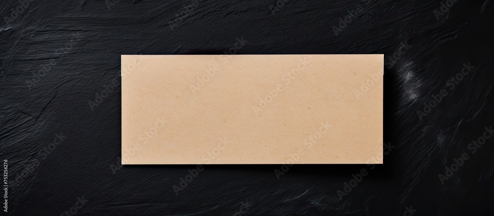 Poster Blank Paper Document Resting on a Dark Surface with Soft Shadows