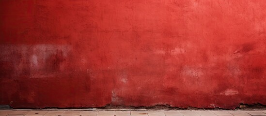 Vibrant Red Wall Contrasting with Minimalist White Floor for Modern Interior Design