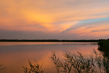 clouds over lake