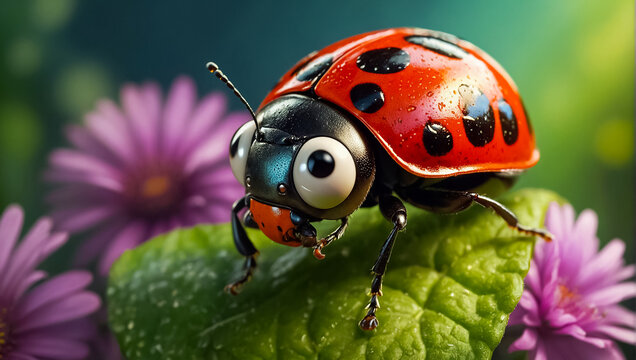 cartoon ladybug cute style