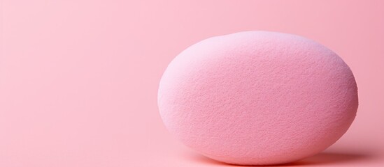 Obraz na płótnie Canvas Soft Pink Sponge, Gentle Beauty on a Delicate Pink Background