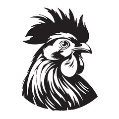 Hand drawn rooster face isolated. © BigJoy
