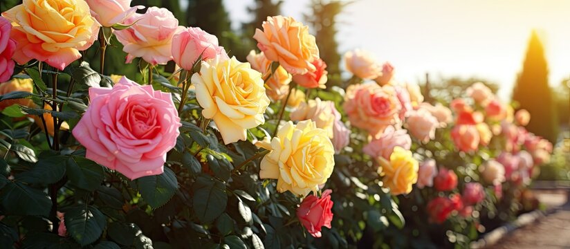 Vibrant Bouquet of Colorful Roses Posing as a Stunning Floral Arrangement for Celebratory Occasions