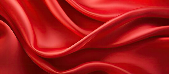 Vivid Red Silk Fabric Background Texture with Elegant Smoothness and Luxurious Feel