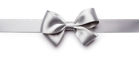 Elegant Silver Ribbon with a Luxurious Bow - Festive Decoration for Gifts and Celebrations