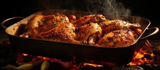 Delicious Homemade Chicken with Flavorful Marinade Ready to be Served