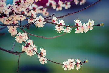 Apricot tree blossoms - 753258260