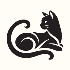 Cat Deferent poses Silhouette Vector Illustration