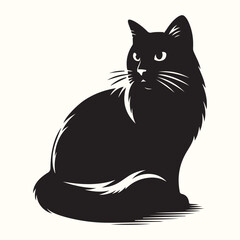 Cat Deferent poses Silhouette Vector Illustration