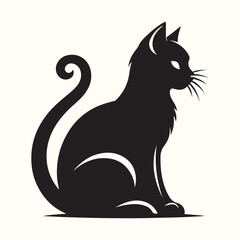 Cat Deferent poses Silhouette Vector Illustration