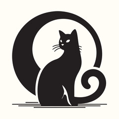 Cat Deferent poses Silhouette Vector Illustration