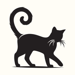 Cat Deferent poses Silhouette Vector Illustration