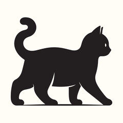 Cat Deferent poses Silhouette Vector Illustration