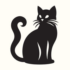 Cat Deferent poses Silhouette Vector Illustration