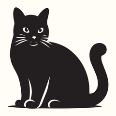 Cat Deferent poses Silhouette Vector Illustration