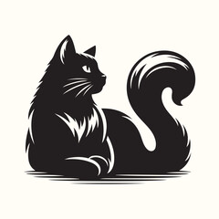 Cat Deferent poses Silhouette Vector Illustration