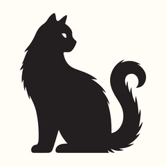 Cat Deferent poses Silhouette Vector Illustration