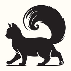 Cat Deferent poses Silhouette Vector Illustration