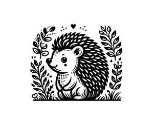 Cute hedgehog vector illustration