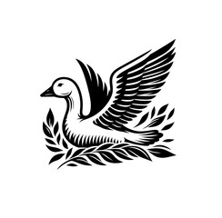 Obraz premium Duck monochrome isolated vector illustration