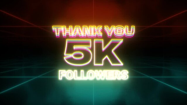5k Followers animation retro background