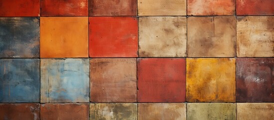 Vibrant Colorful Blocks on a Wall - Abstract Geometric Background Design
