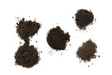 Black land for plant isolated on white background.
