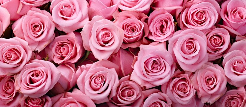 Vibrant Blooms: Luxurious Bunch of Pink Roses - Elegance and Romance in Full Bloom