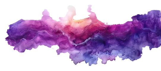  A tranquil watercolor stroke in lilac, fading into the ether, symbolizing serenity and grace, isolated on transparent background png © Sansanajit
