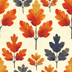 fall forest frameless pattern to enlarge and use as graphic element like background, tiles, ai generated