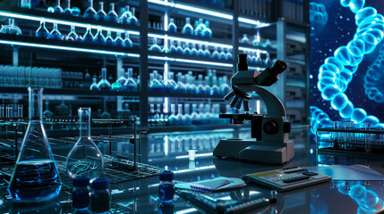 Fototapeta premium Scientist at Work: Advancing Biotechnology Research