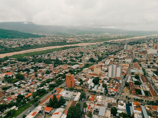Obraz premium aerial view of San Salvador de Jujuy, argentina
