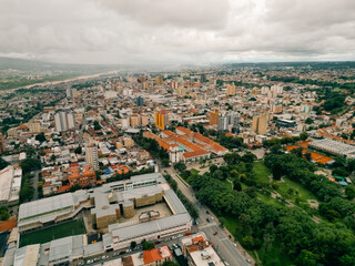 Fototapeta premium aerial view of San Salvador de Jujuy, argentina