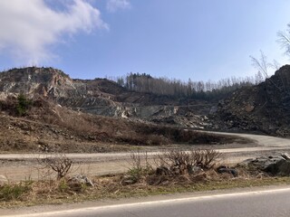HAnusovice, czech 6 March 2024: stone quarry in the Czech nature