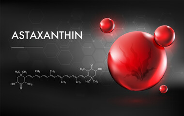 Astaxanthin Algae formula - vector illustration