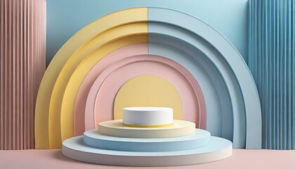 Fototapeta premium 3D illustration of a presentation podium