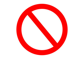 Icono de prohibido en señal sobre fondo blanco.