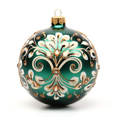 photo of Christmas tree decorations on a white background сreated with Generative Ai