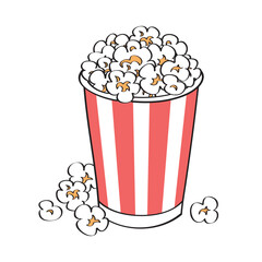 Popcorn bucket cup box isolated vector illustration