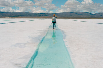 Pools for the extraction of lithium in Salinas Grandes, Jujuy, Argentina