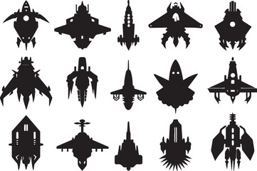 Set video game symbol. Hand drawn vector illustration