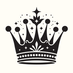 Queen crown Silhouette Vector Illustration