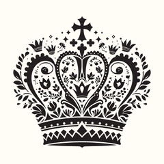 Queen crown Silhouette Vector Illustration