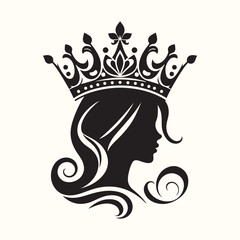Queen crown Silhouette Vector Illustration