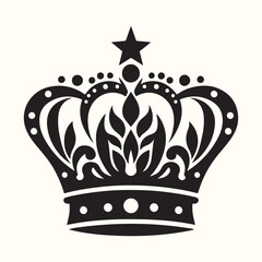 Queen crown Silhouette Vector Illustration