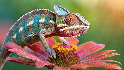 chameleon on a flower